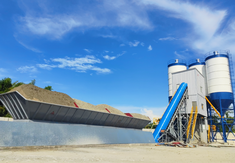 Iloilo Concrete Batching Plant HZS120 with 3 sets of 200T silo